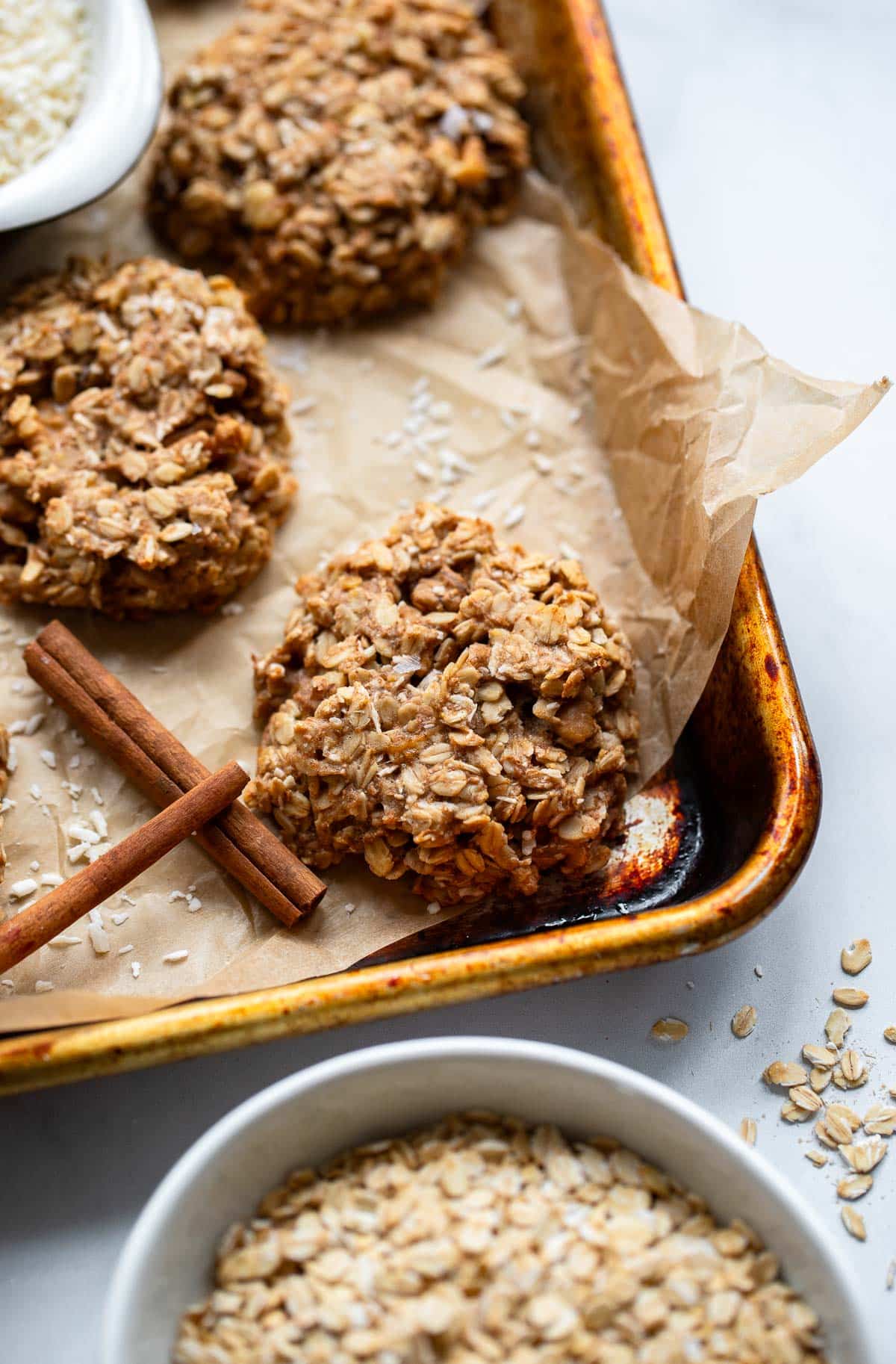 breakfast cookie on baking sheet